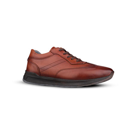 Erkek Klasik Sneaker - Taba, Hakiki Deri