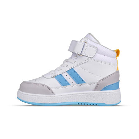 Büyük Erkek Çocuk Sneaker Bot - Beyaz-Mavi, Bilek Boy