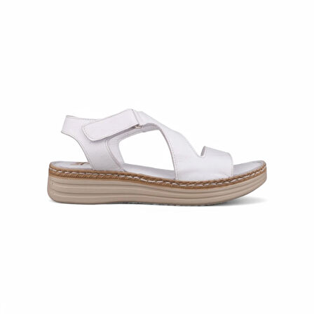 Kadın Günlük Sandalet - Beyaz, Deri