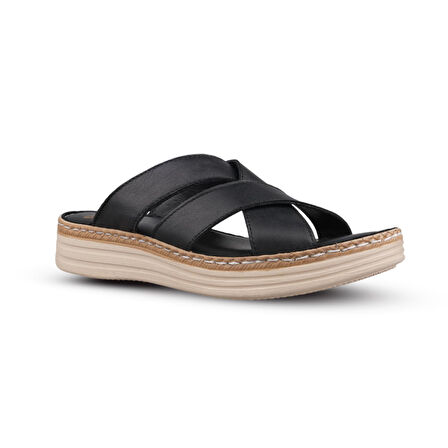 Kadın SIYAH Günlük Terlik - Siyah, Deri