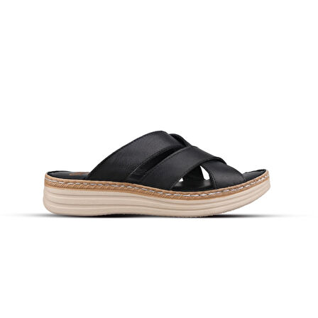 Kadın SIYAH Günlük Terlik - Siyah, Deri