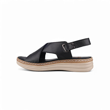 Kadın SIYAH Günlük Sandalet - Siyah, Deri