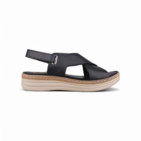 Kadın SIYAH Günlük Sandalet - Siyah, Deri