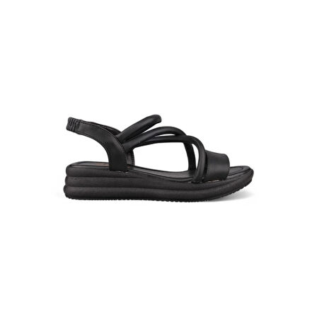 Kadın SIYAH Günlük Sandalet - Siyah, Tekstil