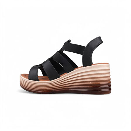 Kadın SIYAH Günlük Sandalet - Siyah, Deri