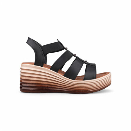 Kadın SIYAH Günlük Sandalet - Siyah, Deri