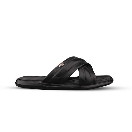 Erkek Günlük Terlik - Siyah, Deri