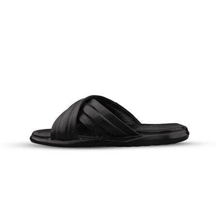 Erkek Günlük Terlik - Siyah, Deri