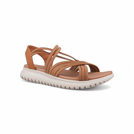 Kadın Günlük Sandalet - Taba, Deri