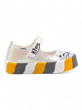 MP 251-3445 KIZ ÇOCUK CANVAS AYAKKABI BEYAZ-SARI