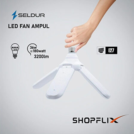 Seldur Pervane Ampul 36W 3600Lğmen Beyaz Işık