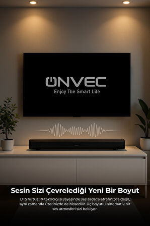 Onvec Harmony 2.1 Kanal Soundbar Bluetooth 5.3 HDMI ARC USB Optik Girişli Kablolu Subwoofer Ev Sinema Hoparlör Sistemi