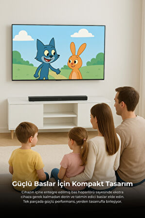 Onvec Harmony 2.1 Kanal Soundbar Bluetooth 5.3 HDMI ARC USB Optik Girişli Kablolu Subwoofer Ev Sinema Hoparlör Sistemi
