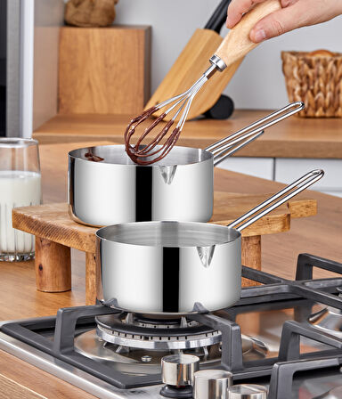 Çelik 2 li Kaçerola Sosluk Sütlük 14cm-16cm