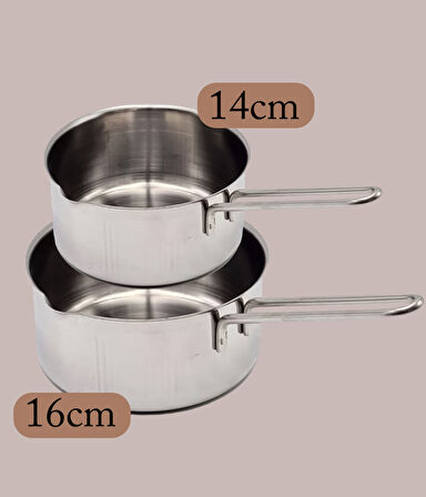 Çelik 2 li Kaçerola Sosluk Sütlük 14cm-16cm