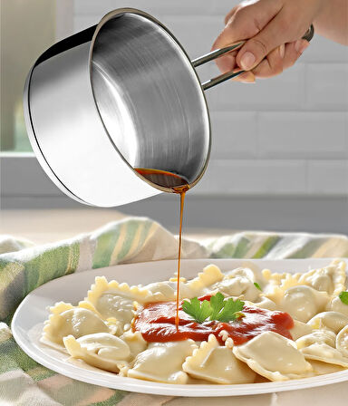 Çelik İndüksiyon Taban Kaçerola Sosluk Sütlük 14cm