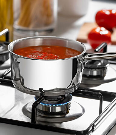 Çelik İndüksiyon Taban Kaçerola Sosluk Sütlük 16cm