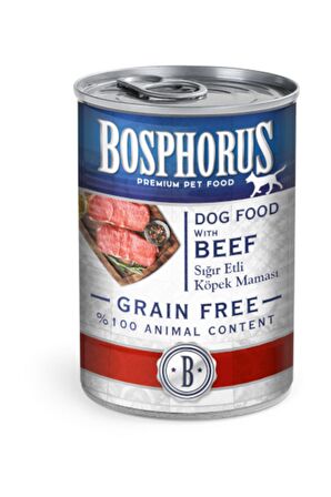 Bosphorus Tahılsız Sığır Etli Büyük Irk Yavru Yaş Köpek Maması 12x415 gr