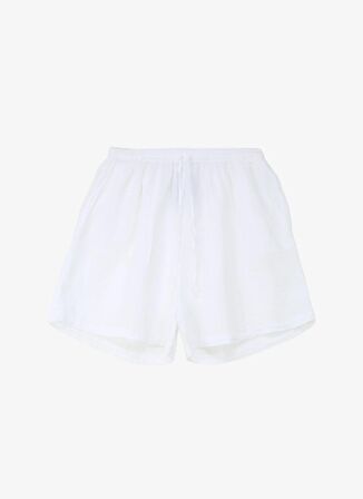 White by Nature Normal Bel Standart Beyaz Kadın Şort 332848