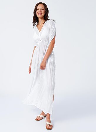 White by Nature Beyaz Kadın Maksi Plaj Elbisesi WBN31103-STD