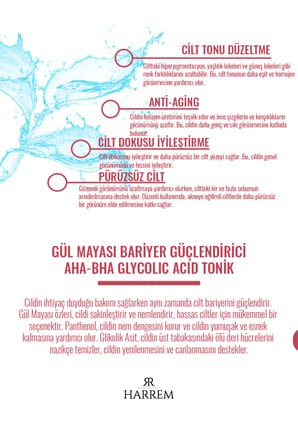 Rose Series Gül Mayası Bariyer Güçlendirici Aha Bha Glycolic Acid Tonik 200 ML
