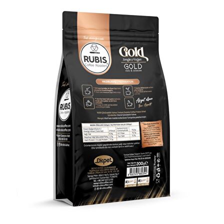Rubis Coffee Roasters Gold Klasik Sade 200 gr Paket 