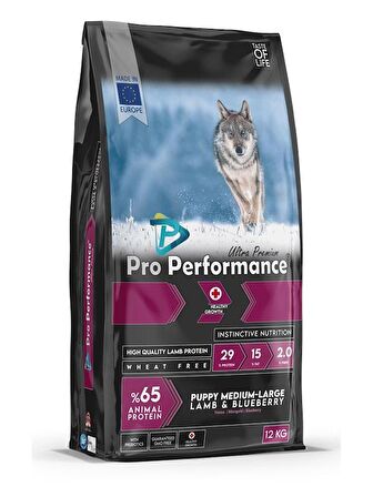 Pro Performance Orta ve Büyük Irklar İçin Kuzu Etli Yavru Köpek Maması 12 Kg