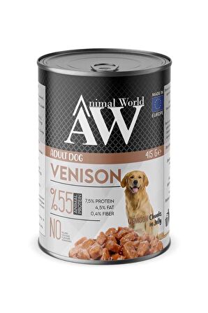 Animal World Geyik Etli Yetişkin Köpek Konserve Maması 415 Gr