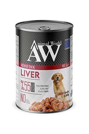 Animal World Ciğerli Yetişkin Köpek Konserve Maması 415 Gr