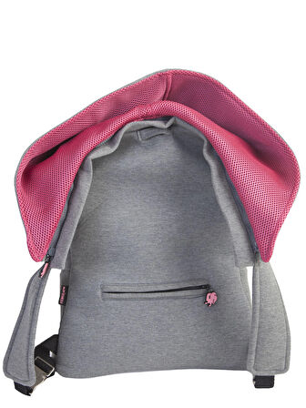 Morikukko Grey Basic Fuchsia Çıkabilir Kapüşonlu Sırt Çantası