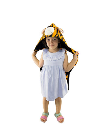 Morikukko Kids Tiger Çıkabilir Kapüşonlu Çocuk Sırt Çantası