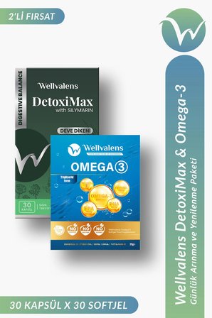 Wellvalens Omega 3 DetoxiMax 30 Softjel 30 Kapsül Paketi