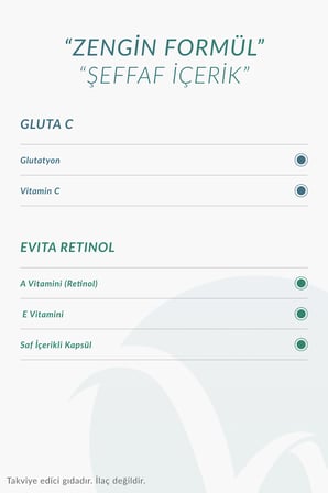 Cilt Işıltısı İçin Güçlü İkili I Gluta C & Evita Retinol