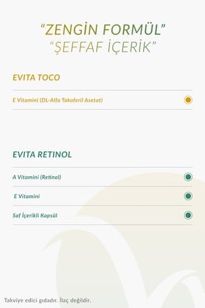 Cilt Işıltısı İçin Güçlü İkili I E-Vita Toco & Evita Retinol