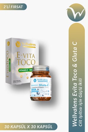 Cilt Işıltısı için Güçlü İkili I Gluta C & Evita Toco