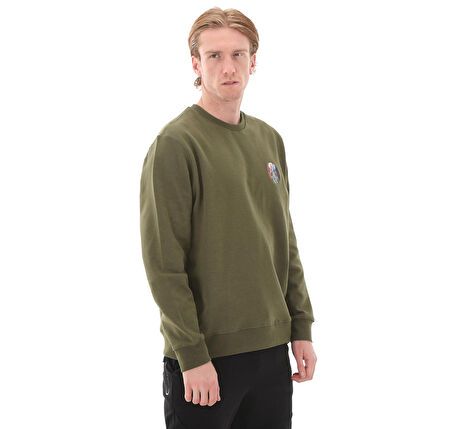 SWTP0001-HAKI Esqudo Sweatshırt Prınt Erkek Sweatshirt Haki