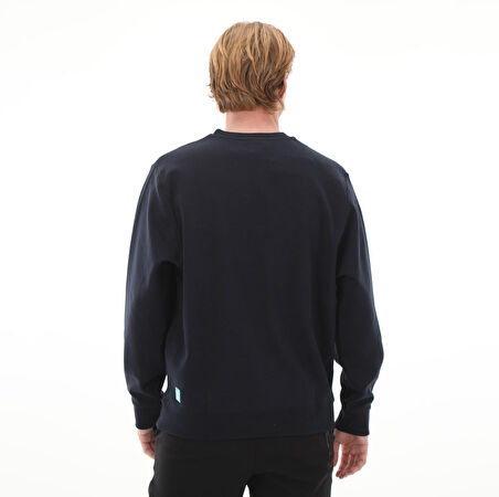 SWTP0004-NAVY Esqudo Sweatshırt Prınt Erkek Sweatshirt Lacivert