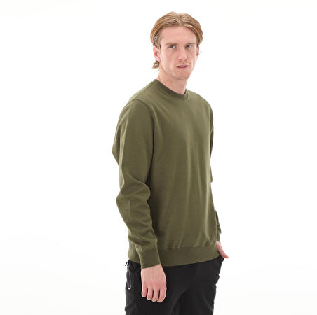 SWTB0001-HAKI Esqudo Sweatshırt Basıc Erkek Sweatshirt Haki