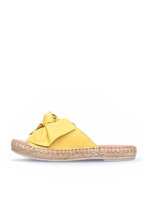 Sarı Deri Kadın Espadril Terlik