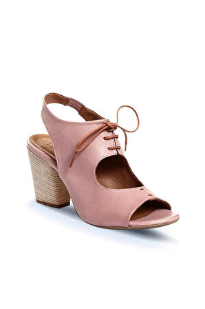 Bueno Shoes Gül Kurusu Deri Kadın Topuklu Sandalet 01wn0100