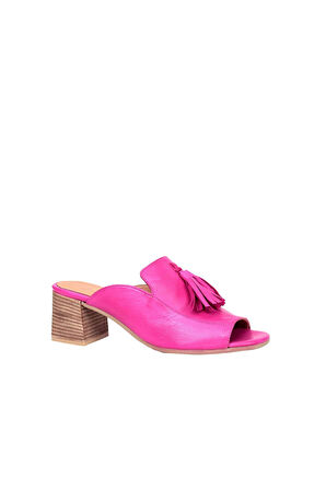 Bueno Shoes Fuşya Deri Kadın Topuklu Terlik 01wn1307