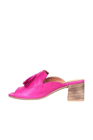 Bueno Shoes Fuşya Deri Kadın Topuklu Terlik 01wn1307