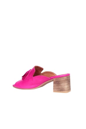 Bueno Shoes Fuşya Deri Kadın Topuklu Terlik 01wn1307