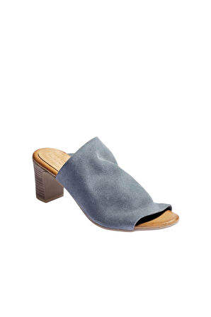Bueno Shoes Mavi Süet Kadın Topuklu Terlik 01wn1503