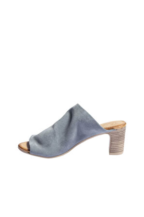 Bueno Shoes Mavi Süet Kadın Topuklu Terlik 01wn1503