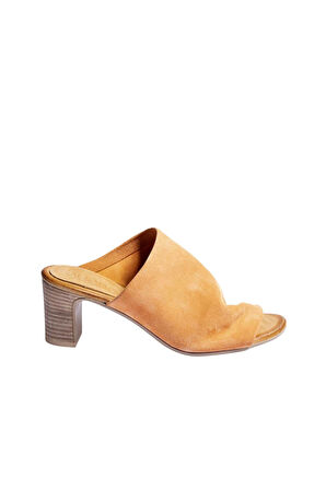 Bueno Shoes Turuncu Süet Kadın Topuklu Terlik 01wn1503