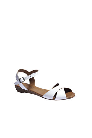 Bueno Shoes Beyaz Deri Kadın Sandalet 01wn3808