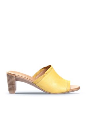 Bueno Shoes Sarı Deri Kadın Topuklu Terlik 01wn4002
