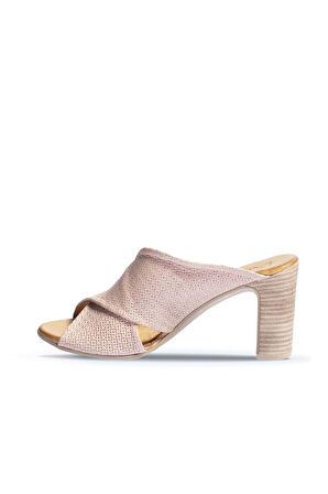 Bueno Shoes Pudra Deri Kadın Topuklu Terlik 01wn4303