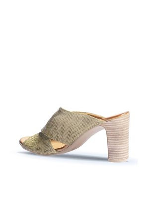 Bueno Shoes Haki Deri Kadın Topuklu Terlik 01wn4303